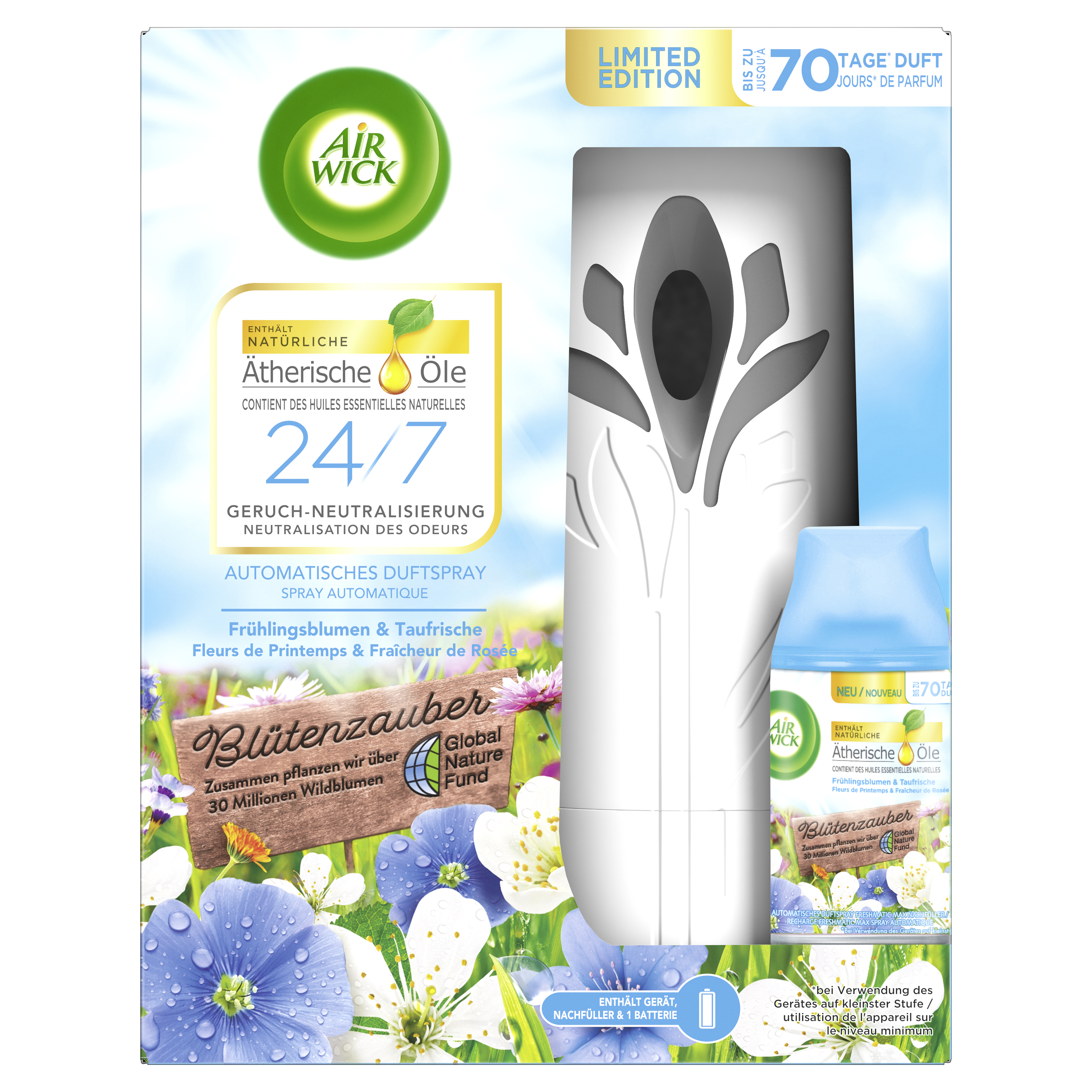 Air Wick Freshmatic Max Starter-Set Frühlingsblumen & Taufrische